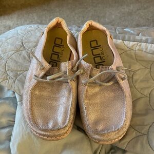 Hey Dude Wendy Youth Girls K10 3Rose Crystal Glitter Slip On Shoes